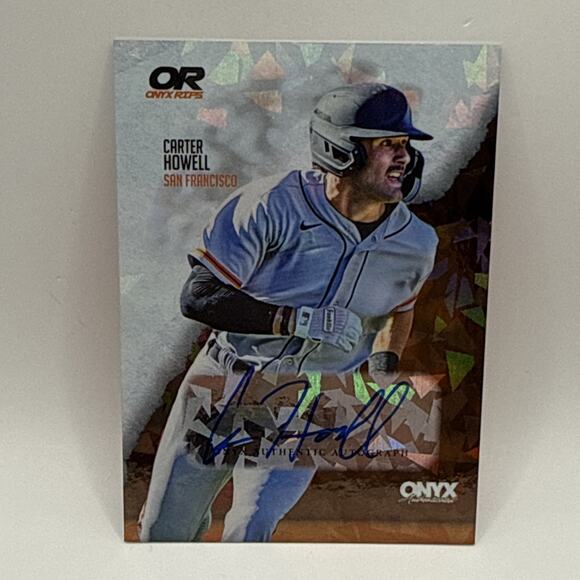 Carter Howell 2024 Onyx Rips Cracked Ice Auto Autograph #/465 #RACAHO - Giants - Picture 1 of 2